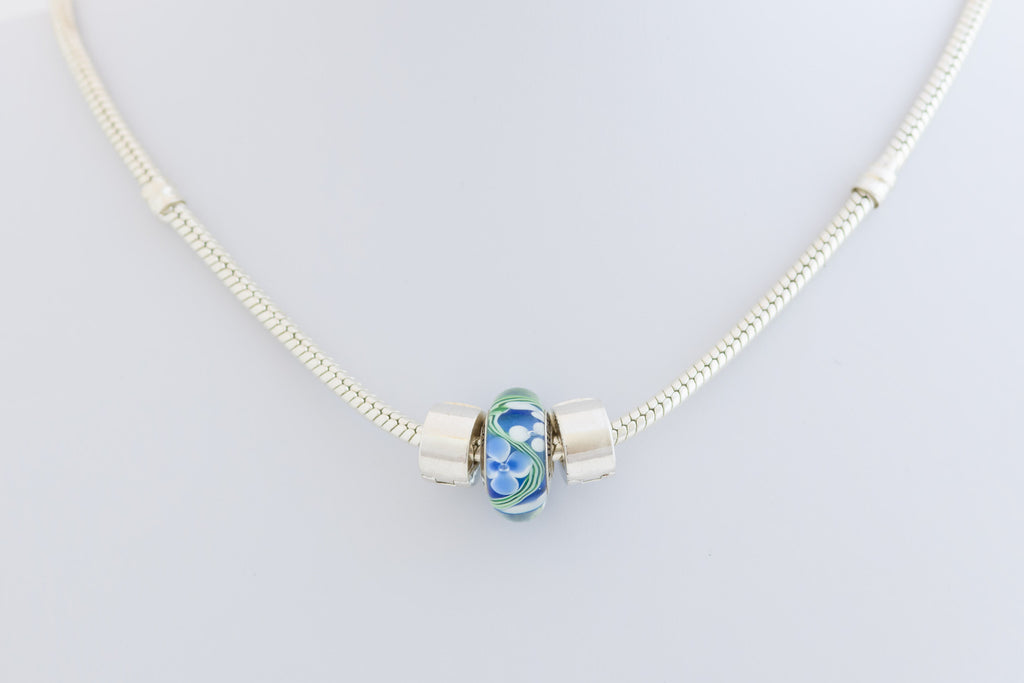 Breathe bead on silver necklace