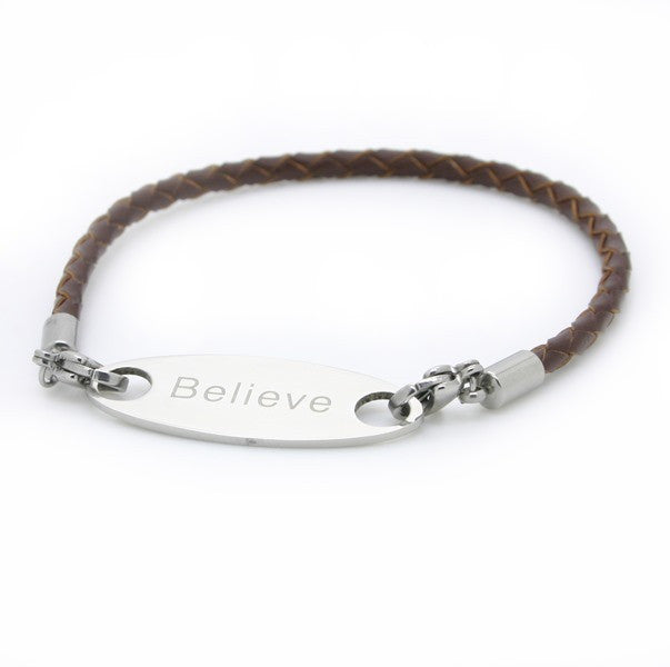 Make it into a bracelet! Brown braided leather