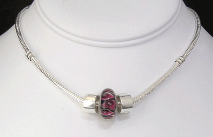 Fabulous bead on sterling silver necklace