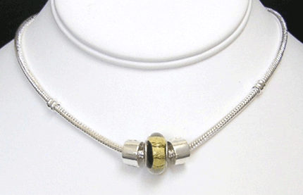 Fearless bead on sterling silver necklace