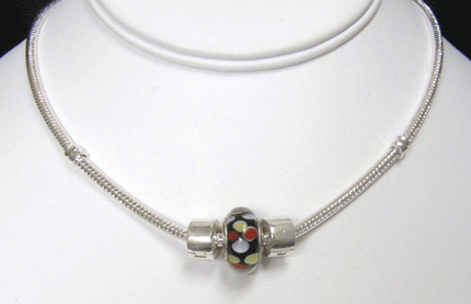 Go Girl bead on sterling silver necklace